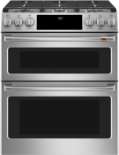 CafÃ©™ 30" Smart Slide-In, Front-Control, Gas Double-Oven Range with Convection