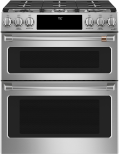Cafe30" Smart Slide-In, Front-Control, Gas Double-Oven Range with Convection