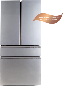 CafeENERGY STAR&reg; 28.7 Cu. Ft. Smart 4-Door French-Door Refrigerator in Platinum Glass With Dual-Dispense AutoFill Pitcher