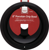 Smart Choice 8" Black Porcelain Drip Bowl, Fits Most