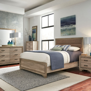 Liberty Furniture IndustriesKing California Uphosltered Bed, Dresser & Mirror, Chest, Night Stand