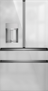 CafeCaf(eback)&trade; ENERGY STAR&reg; 27.8 Cu. Ft. Smart 4-Door French-Door Refrigerator in Platinum Glass