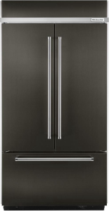 KitchenAidBLACK STAINLESS24.2 Cu. Ft. 42" Width Built-In Stainless French Door Refrigerator with Platinum Interior Design