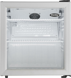 Danby1.6 cu. ft. Compact Glass Door Fridge in Platinum