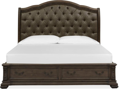 Magnussen HomeComplete Queen Sleigh Storage Bed w/Upholstered HB