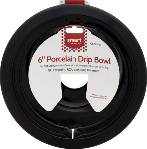 FrigidaireSmart Choice 6" Black Porcelain Drip Bowl, Fits Specific