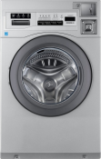 Crossover True Commercial Laundry - 3.5 CF Heavy Duty Front Load Washer, Coin Option Included/Card Ready, Silver, 27"