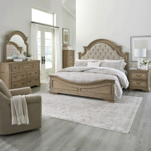 Liberty Furniture IndustriesKing Uph Bed, Dresser & Mirror, Chest, Night Stand