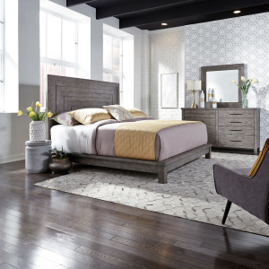 Liberty Furniture IndustriesKing Platform Bed, Dresser & Mirror