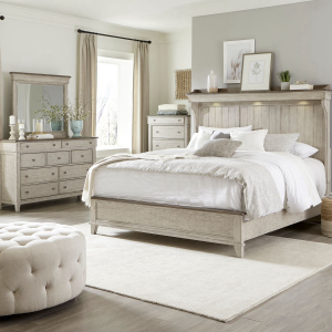 Liberty Furniture IndustriesKing Mantle Bed, Dresser & Mirror, Chest