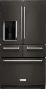 KitchenAidBLACK STAINLESS25.8 Cu. Ft. 36" Multi-Door Freestanding Refrigerator with Platinum Interior Design and PrintShield&trade; Finish