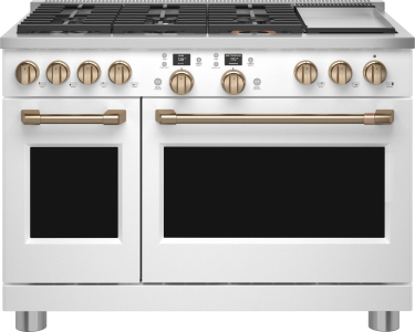CafeCaf(eback)&trade; 48" Smart Dual-Fuel Commercial-Style Range with 6 Burners and Griddle (Natural Gas)