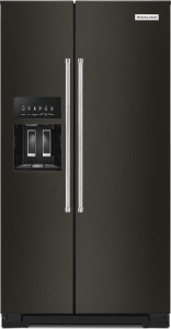 KitchenAid19.9 cu ft. Counter-Depth Side-by-Side Refrigerator with Exterior Ice and Water and PrintShield&trade; finish