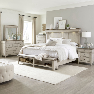 Liberty Furniture IndustriesQueen Mantle Storage Bed, Dresser & Mirror, Chest, Night Stand
