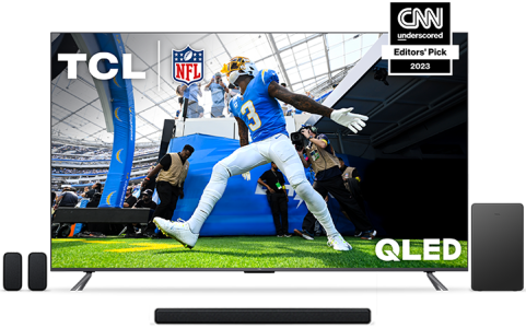 TclTCL 85" Q Class 4K QLED Smart TV and Premium 5.1 Channel Sound Bar Bundle