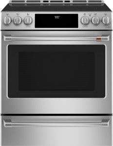 CafeCaf(eback)&trade; 30" Smart Slide-In, Front-Control, Induction and Convection Range with Warming Drawer