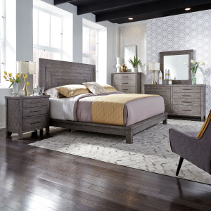Liberty Furniture IndustriesKing California Platform Bed, Dresser & Mirror, Chest, Night Stand