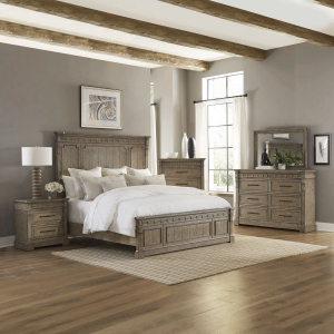 Liberty Furniture IndustriesKing Panel Bed, Dresser & Mirror, Chest, Night Stand