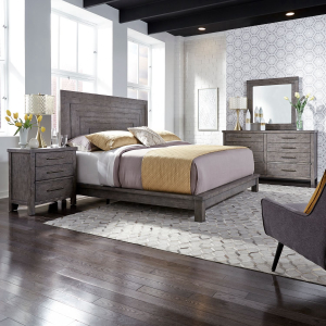 Liberty Furniture IndustriesKing California Platform Bed, Dresser & Mirror, Night Stand