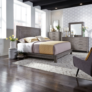 Liberty Furniture IndustriesKing Platform Bed, Dresser & Mirror, Chest