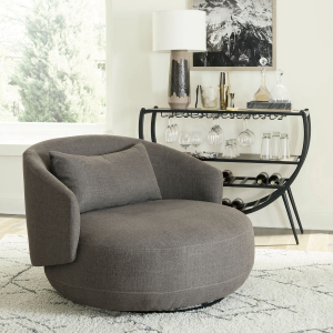 Liberty Furniture IndustriesUph Swivel Cuddler Chair - Charcoal