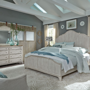 Liberty Furniture IndustriesKing California Panel Bed, Dresser & Mirror