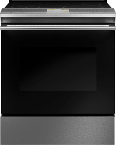 CafeCaf(eback)&trade; 30" Smart Slide-In, Front-Control, Induction and Convection Range with In-Oven Camera in Platinum Glass