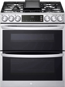 LG Appliances6.9 cu. ft. Smart Gas Double Oven Slide-in Range with InstaView&reg;, ProBake&reg; Convection, Air Fry, and Air Sous Vide