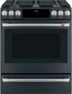 CafeCaf(eback)&trade; 30" Smart Slide-In, Front-Control, Gas Range with Convection Oven