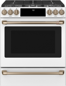 Cafe30" Smart Slide-In, Front-Control, Gas Range with Convection Oven