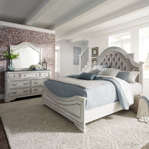 Liberty Furniture IndustriesKing California Upholstered Bed, Dresser & Mirror