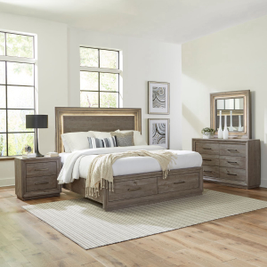 Liberty Furniture IndustriesKing Storage Bed, Dresser & Mirror, Night Stand