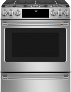 CafeCaf(eback)&trade; 30" Smart Slide-In, Front-Control, Gas Range with Convection Oven