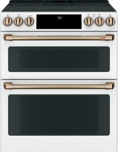 CafeCaf(eback)&trade; 30" Smart Slide-In, Front-Control, Radiant and Convection Double-Oven Range