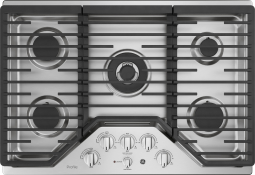 GE Profile™ 30" Built-In Tri-Ring Gas Cooktop with 5 Burners and Included Extra-Large Integrated Griddle