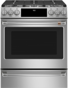 CafÃ©™ 30" Smart Slide-In, Front-Control, Dual-Fuel Range with Warming Drawer