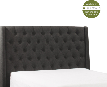 Hillsdale FurnitureKing Churchill Upholstered Headboard with Frame in Charcoal