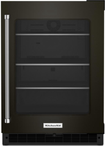 KitchenAid24" Undercounter Refrigerator with Glass Door and Shelves with Metallic Accents and PrintShield&trade; Finish