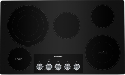 KitchenAid36" Electric Cooktop with 5 Elements and Knob Controls