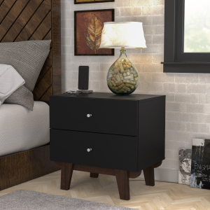 Hillsdale FurnitureKincaid Wood Nightstand in Matte Black