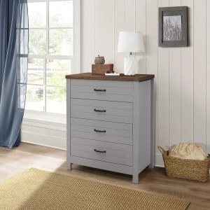 Hillsdale FurnitureLancaster Wood 4 Drawer Dresser in Gray