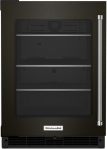 KitchenAid24" Undercounter Refrigerator with Glass Door and Shelves with Metallic Accentsand with PrintShield&trade; Finish