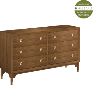 Hillsdale FurnitureMargo Wood 6 Drawer Dresser in Walnut