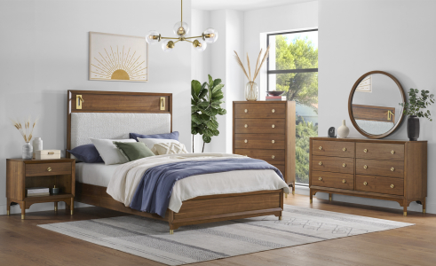 Hillsdale FurnitureQueen Margo Wood Bedroom Set in Walnut (No Storage Unit(s))