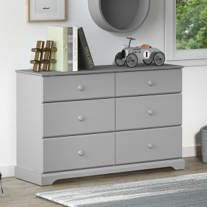 Hillsdale FurnitureCampbell Wood 6 Drawer Dresser in Gray