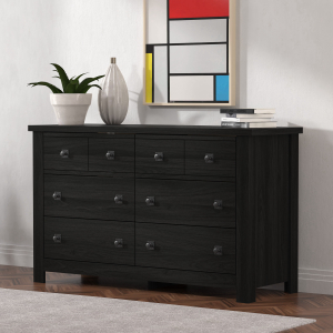Hillsdale FurnitureAddison Wood 6 Drawer Dresser in Black Oak