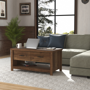 Hillsdale FurnitureLancaster Wood Lift Top Coffee Table in Oak
