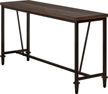 Hillsdale FurnitureTrevino Metal Sofa Table in Distressed Walnut/Copper Brown