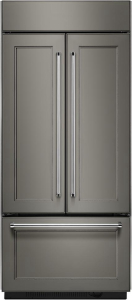KitchenAid20.8 Cu. Ft. 36" Width Built In Panel Ready French Door Refrigerator with Platinum Interior Design
