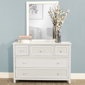 Hillsdale FurnitureSchoolhouse 4. 5 Drawer Dresser and Mirror in White